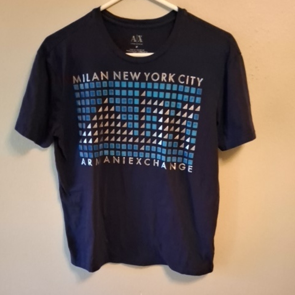 Armani Exchange Navy Blue Graphic T-Shirt